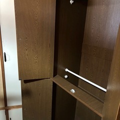 クローゼット 収納棚 洋服タンス ワードローブ ハンガーラック付の画像