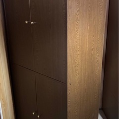 クローゼット 収納棚 洋服タンス ワードローブ ハンガーラック付の画像