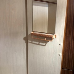 木製ワードローブ 洋服収納 クローゼット ハンガーパイプ付きの画像