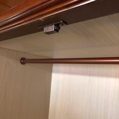 木製ワードローブ 洋服収納 クローゼット ハンガーパイプ付きの画像