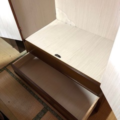 木製ワードローブ 洋服収納 クローゼット ハンガーパイプ付きの画像