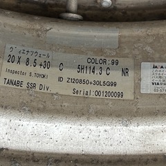 20インチ 夏タイヤ 4本セット TANABE SSR Vienna ZWEEの画像