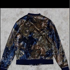 ZARA ペイズリー柄ベロアジャケットの画像