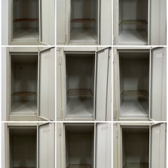 SNT1308 S.K.K ロッカー 9人用 鍵付 業務用 棚網有り オフィス 事務所 更衣室 2010年製の画像