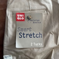 UNIQLOユニクロストレッチツータックパンツスマートストレッチ82（ウエスト）×73（レングス）フルレングスボトムスメンズ長ずぼん長ズボンスラックス股下　約67センチ 裾幅　約19.5センチ ウエスト　約78センチの画像