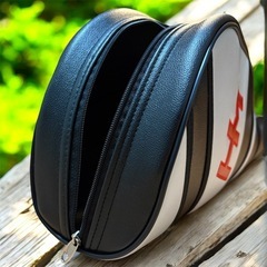 未使用に近い美品　ゴルフクラブケース　ハードタイプ　ブラック ホワイト ロゴ入り HMの画像