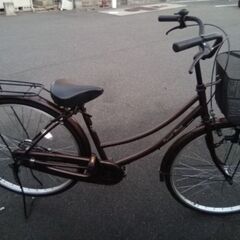 26インチ　ママチャリ　茶色　LEDライトの画像