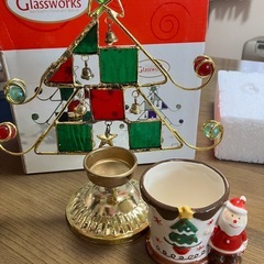 クリスマス　ステンドガラス置物の画像