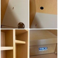 収納式デスク、本棚の画像