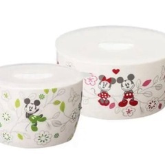 Disney ミッキー・ミニー 食品保存容器 セット　　レンジパック２点セットの画像