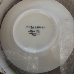 花柄カップ4個セット ストライプソーサー付き　ロールアシュレイの画像