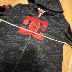 キッズ　DC スウェット　上下セット　セットアップ　ジャージ 160cm 黒/赤の画像