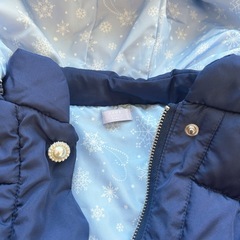 【新品未使用】axes femme kids リボン付きネイビー中綿コートの画像