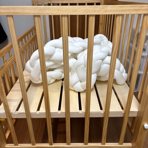 ベビーベッド　木製　中古 大和屋kihon 木製ベビーベッド 120×70 (mk) 中洲通のベビー用品