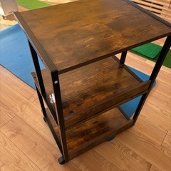 IBUYKE プリンター台 3段 ワゴン キャスター付きデスク下収納 木製 3段の画像