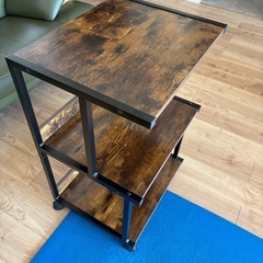 IBUYKE プリンター台 3段 ワゴン キャスター付きデスク下収納 木製 3段の画像