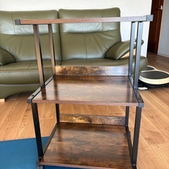 IBUYKE プリンター台 3段 ワゴン キャスター付きデスク下収納 木製 3段の画像