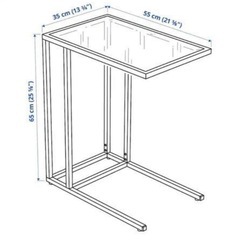 【IKEA】VITTSJÖ ラップトップスタンド ブラックブラウン/ガラス, 35x65 cmの画像