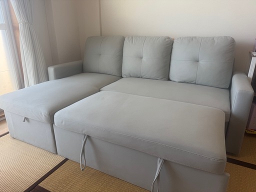 たっぷり収納付きソファーベッド(２～3人がけ、中古品) 楽天市場】ソファベッド 3人掛け コンパクト ソファーベッド 収納付き