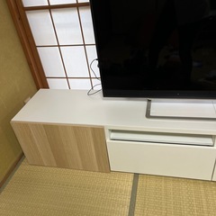 IKEAテレビ台(ホワイトx木目調)の画像