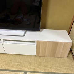 IKEAテレビ台(ホワイトx木目調)の画像