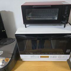 生活家電　まとめて一式（電子レンジ、炊飯器、トースター、湯沸かしポット、コーヒーメーカー、テレビ、加湿機能付き空気清浄機、扇風機、ヒーター）の画像
