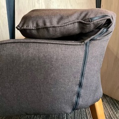 1人掛けソファ　布地・ブラウン　ハイバックの画像