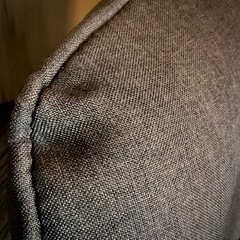 1人掛けソファ　布地・ブラウン　ハイバックの画像