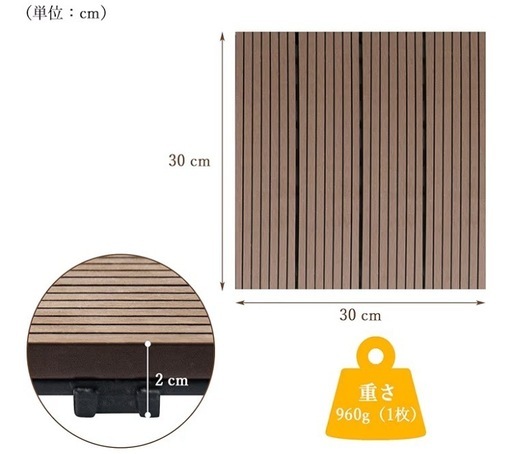ウッドデッキパネル30×30㌢27枚 【公式通販】