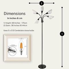 メデューサ フロアランプ アクリルシェードつき ホワイト (Black) まとめ買い歓迎　卸ます　アマゾン引き上げ商品　倒産品　ネット商材　卸ます　転売　アマゾン引き上げ商品　卸し　問屋　倒産品　転売OK　ネット商材　アマゾン　商品　の画像