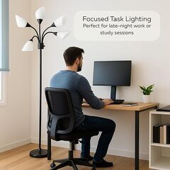 メデューサ フロアランプ アクリルシェードつき ホワイト (Black) まとめ買い歓迎　卸ます　アマゾン引き上げ商品　倒産品　ネット商材　卸ます　転売　アマゾン引き上げ商品　卸し　問屋　倒産品　転売OK　ネット商材　アマゾン　商品　の画像