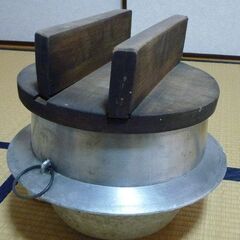 アルミ製　羽釜　蒸し2段　中古の画像