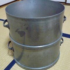 アルミ製　羽釜　蒸し2段　中古の画像