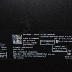 【現状品】中古一体型パソコン HP Pavilion All-in-One 27-ca1070jp 爆速SSD512GB+HDD2TB、メモリ16GBの画像