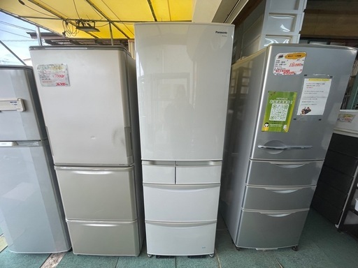 【リサイクルサービス八光】2012年製　パナソニック Panasonic 冷蔵庫（426L・右開き） クリアグレー NR-ETR436-H