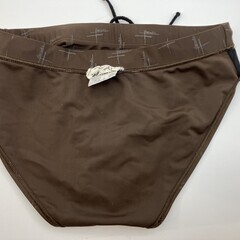 HERMES エルメス メンズ 水着 競泳水着 競パン ブラウン 総柄 ロゴ入り サイズL 正規品の画像