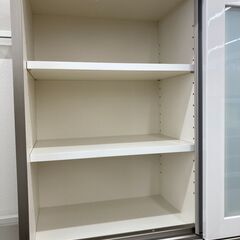 A-843【リユースのサカイ野々市店】ジモティ来店特価‼ パモウナ 食器棚 木製 ホワイト クリーニング済みの画像