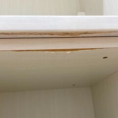 A-845【リユースのサカイ野々市店】ジモティ来店特価‼ ニトリ キッチンボード アンティーク調 木製 ホワイト クリーニング済みの画像