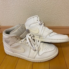 決まりました！エアジョーダン1  ホワイト MID 28cmの画像
