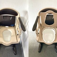 ∞ アロン化成 安寿 ポータブルトイレ ジャスピタ 標準仕様 除菌殺菌済 ペーパーホルダー欠品 座面傷なしの画像