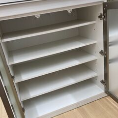 A-847【リユースのサカイ野々市店】ジモティ来店特価‼ レンジ台 木製 ホワイト クリーニング済みの画像