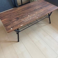 テーブル　センターテーブル　茶色　傷ありの画像
