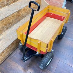 ジ529/ 枠付き ワイドエアータイヤ ラジオフライヤー テーブル キャリーワゴン カート キャンプ アウトドア 荷物運び の画像