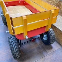 ジ529/ 枠付き ワイドエアータイヤ ラジオフライヤー テーブル キャリーワゴン カート キャンプ アウトドア 荷物運び の画像