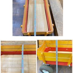 ジ529/ 枠付き ワイドエアータイヤ ラジオフライヤー テーブル キャリーワゴン カート キャンプ アウトドア 荷物運び の画像