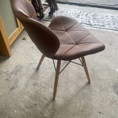 リサイクルショップどりーむ天保山店　No5164 カジュアルチェア　ブラウン　合成皮革　デスクチェアの画像