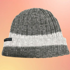 ★Columbia ニット帽・新品・ グレー系 ストライプ・コロンビア★の画像