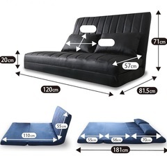 【無料でお譲りします！】マットレスになる2人掛けローソファ/座椅子の画像