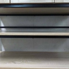 キッチン収納に！未使用・幅90cmオーク調レンジボードの画像