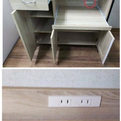 キッチン収納に！未使用・幅90cmオーク調レンジボードの画像